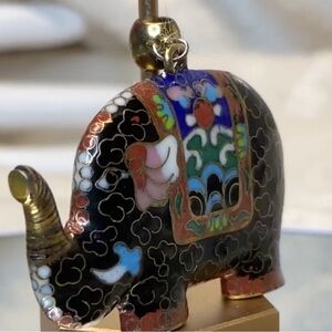 Elegant Cloisonné Ceramic Elephant Figurine - NWOT